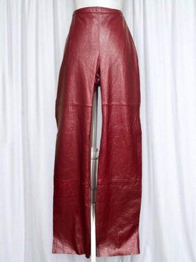 Wilson’s Leather Pelle Studio Burgundy Italian Leather Pants NWT